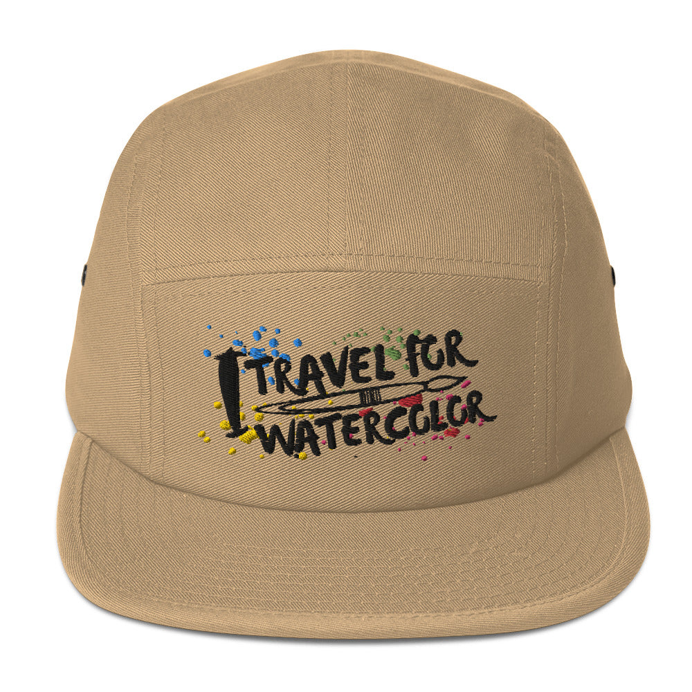 I Travel For Watercolor - Embroidered - Five Panel Cap (5-Color) - Wild Plein