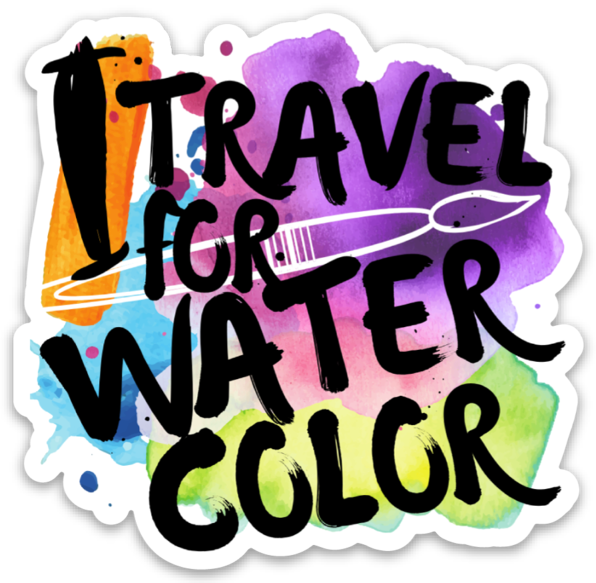 I Travel For Watercolor Die-Cut Sticker - 3x3" - Wild Plein