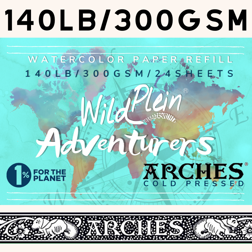 Arches White | 140lb Coldpress - Adventurers - Watercolor Paper Refill 6x9 - Wild Plein