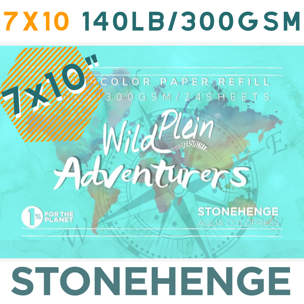 Adventurers - 140lb Watercolor Paper Refill 7x10 - Stonehenge Aqua | Coldpress - Wild Plein